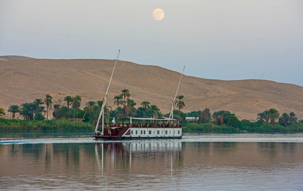 dahabeya river boat sailing on The Nile