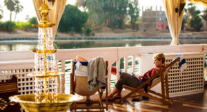 amoura dahabiya nile cruise crystal fountain deck