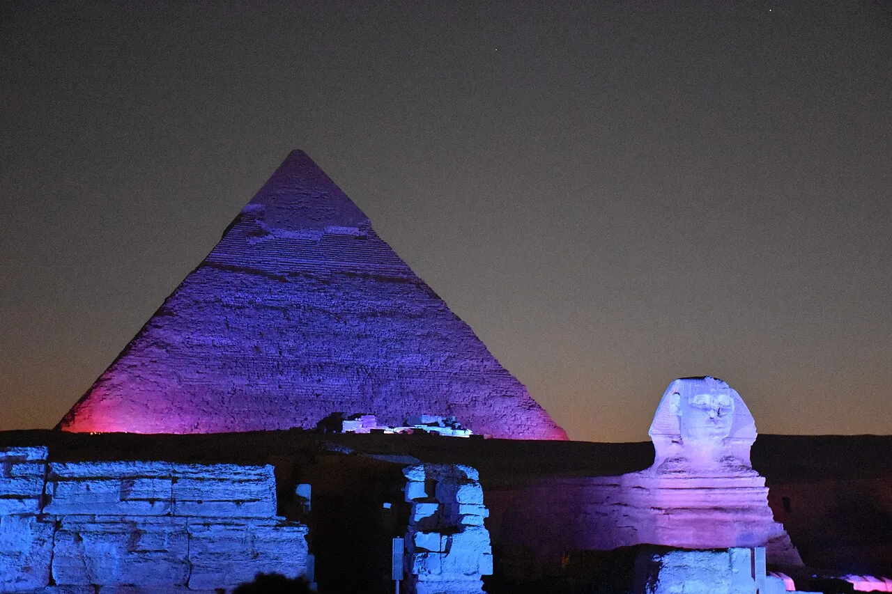 Son et lumiere sound and light show at Giza