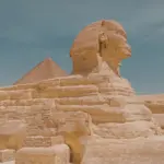 The Great Sphinx of Giza with the Pyramids in the background - 11-day Egypt vacation package.