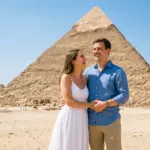 15 Days Lovely Honeymo15 Days Honeymoon Egypt - Happy couple enjoying their honeymoon at the Pyramidson Package Across Egypt
