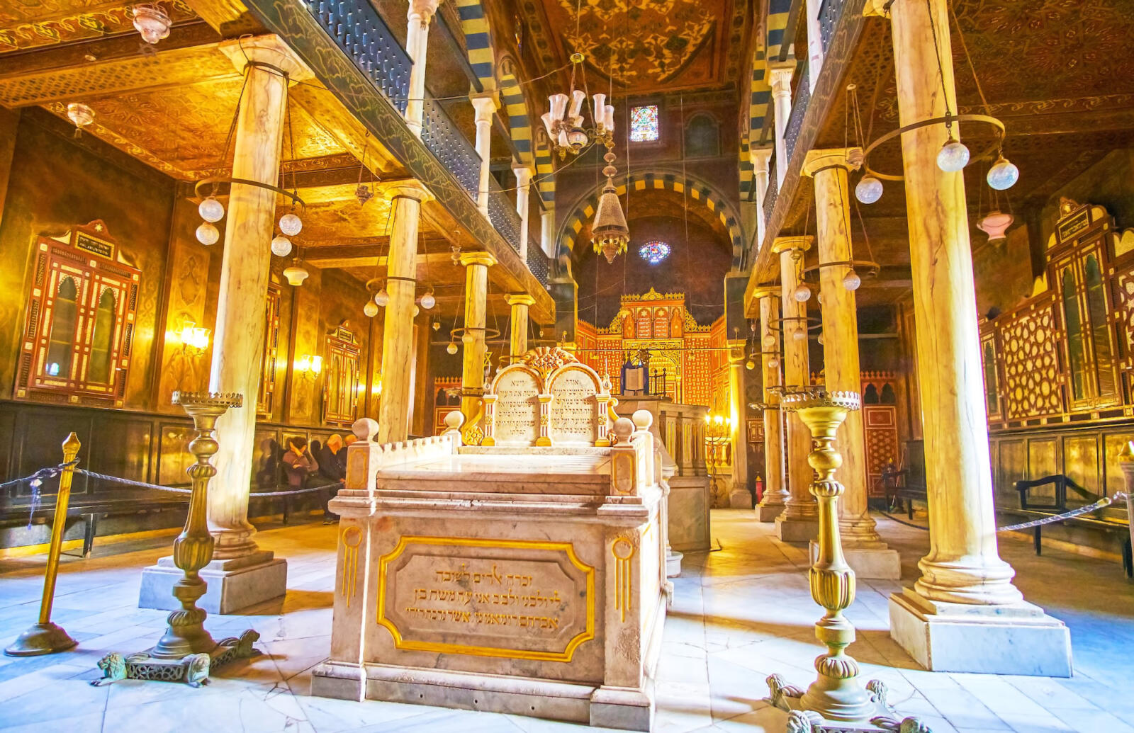 The beautiful interior of Ben Ezra Synagogue in Coptic district